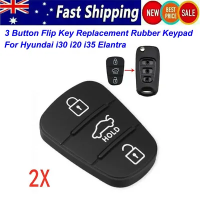 2x Flip Key Replacement Rubber Keypad For Hyundai I20 I30 IX20 Elantra 08 - 2014 • $5.53