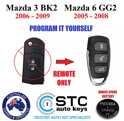 For Mazda 3 Bk2 Mazda 6 Gg2 Remote Control Key  Fob 2005 2006 2007 2008 2009 • $34.99