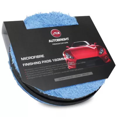 Microfibre Pads Blue 160mm - 6 Inch Twin Pack Machine Polishing Car Detailing • £12.95