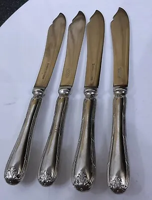Vintage 4 LOUIS XIV Mappin & Webb Silver Plate 25cm Fish Dinner Knives Cutlery • £58