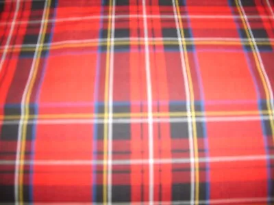 £4.90 • Buy 100%pure  Cotton Tartan Royal Stewart  150cm Fabric 