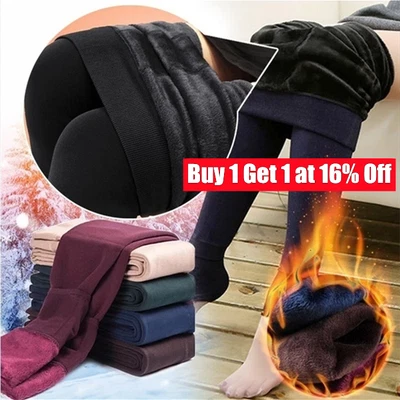 £5.80 • Buy Ladies Winter Thick Fleece Lined Stretchy Thermal Leggings Jeggings Pants NEW