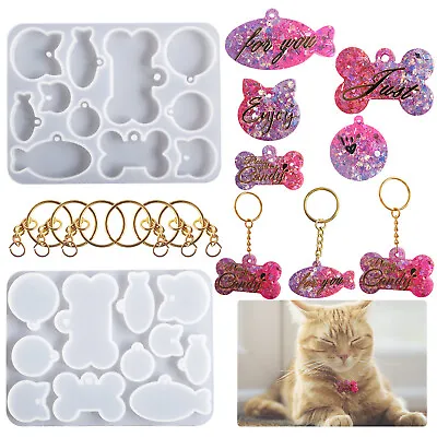 £3.79 • Buy Cat Dog Pet Hanging Silicone Resin Casting Mold Epoxy Making Mould Craft Pendant
