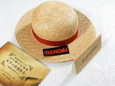 BANDAI ONE PIECE MONKEY D LUFFY STRAW HAT W/VIVRECARD Made By Tanaka Hat Limited • $379