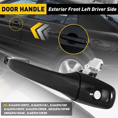 Door Handle Outside Smooth Black Front Driver Side For Mazda 3 6 RX-8 CX-7 CX-9 • $14.29