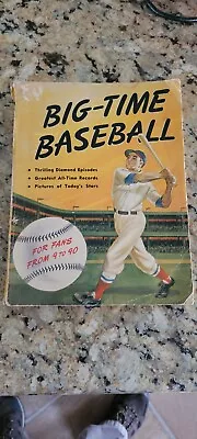 Vintage 1950 BIG-TIME BASEBALL BOOK W Babe Ruth Joe DiMaggio Cobb Gehrig History • $10