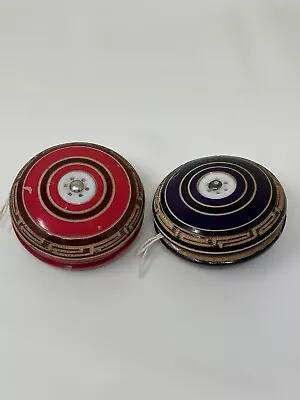 Yo-Yo’s Classic Mexican Wooden Red & Purple W/Original String Rare! Set Of 2 • $29.99