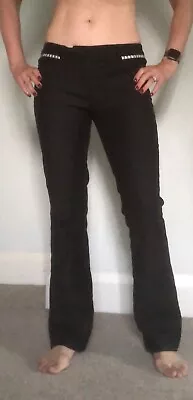 £15 • Buy VJC Versace Y2k Low Rise Trousers Black Size 10 31”L