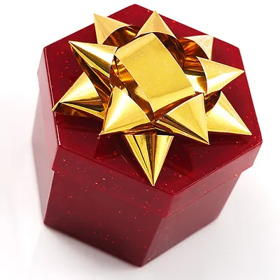 £7.99 • Buy Glitter Burgundy Bow Ring Jewellery Box