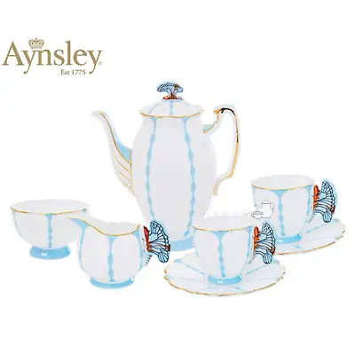 £409.26 • Buy Aynsley Butterfly Handle Tea / Coffee Complete Set,  4 Colours To Choose