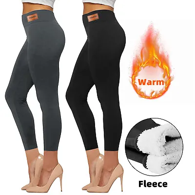 Super Thick Cashmere Leggings For Women Velvet Pants Sherpa Fleece Lined Winter • $9.98