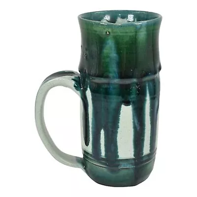 Van Briggle 1996 Hand Made Pottery Green Drip Ceramic Pitcher Mug Ufford • $19.99