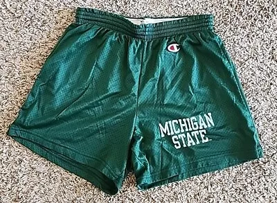 Vintage Champion Michigan State University Spartans Green Basketball Shorts Mens • $30