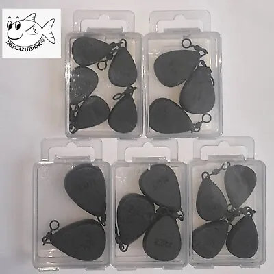 NGT Carp Fishing Lead FLAT PEAR Weights 1.1 1.5 2 2.53.0oz In CLEAR BOX • £5.95