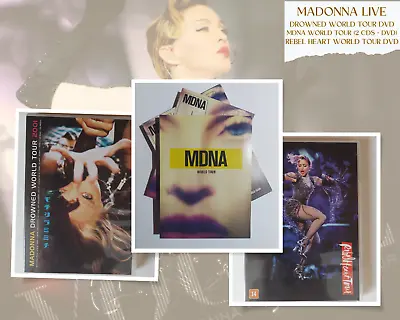 Madonna - MDNA World Tour (DVD + 2CDs) + Rebel Heart Tour + Drowned World Tour • $39.99