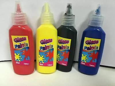 £3.86 • Buy Glass Paints Set Painting Kit Outliner Opaque Transparent Stained Paint (D3) UK