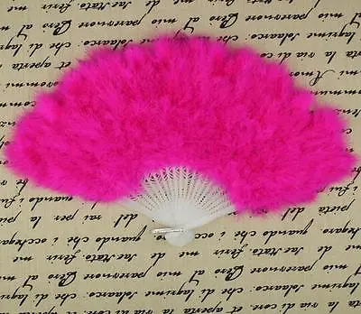 28 Staves Hot Pink Feather Fan Marabou Fan Dance Fan/Decoration Fan Wedding Fan • $6.99