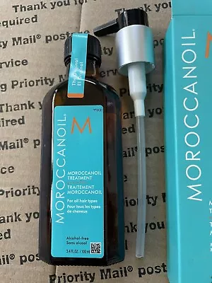 Moroccanoil Hair Oil Treatment Original With Pump 3.4 Oz / 100 Ml New • $36.90