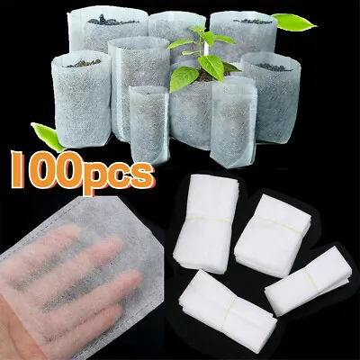 £3.97 • Buy 100x Biodegradable Non-woven Nursery Bag Pot Plant Grow Bags Fabric Pots Pouches