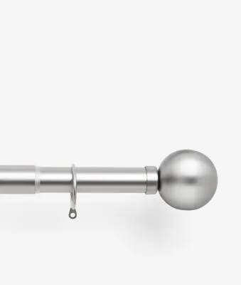 £30 • Buy NEXT Brushed Silver Effect Ball 28mm Fixed Curtain Pole Kit - 150cm Long