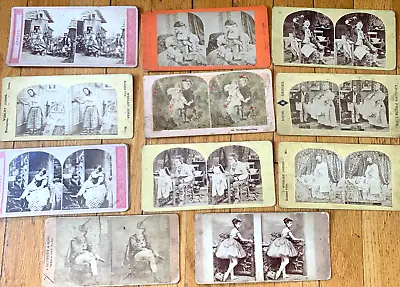 Lot 11 Antique Stereoscope People Figural Pretty Woman Stereoview Cards • $29.99