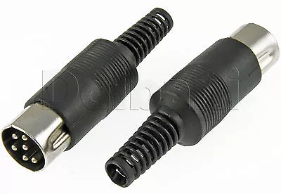 10pcs 6 Pin Din Plug Molded Plastic Connector 15-0275 • $17