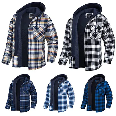 New Mens Padded Quilted Lined Shirt Lumberjack Fleece Jacket Flannel Warm Work • £53.57