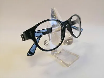 $275 • Buy New Cartier Premiere Luxury Black Eyeglasses 47-19 Hand Made In France Very Rare