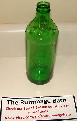 Vintage 70s 7up No Deposit - No Return GREEN GLASS BOTTLE Soda -- 16 Oz -- RARE • $19.95