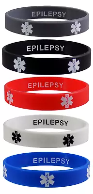 5 Pack - EPILEPSY Silicone Wristbands Privacy Enhanced • $14.95