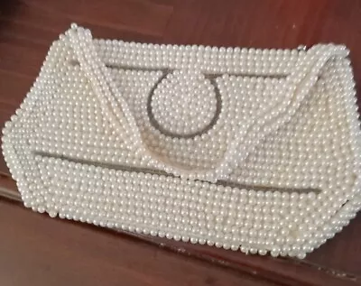 Vintage Beaded Bag Faux Pearls  • $5.99