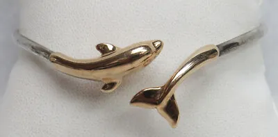 Wonderful Kabana 18k Gold & Sterling Silver Open Dolphin Bracelet • $495