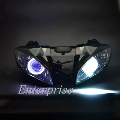 $309.88 • Buy Blue Demon White Halo HID Projector Headlight Kit For Yamaha YZF R6 2008-2014