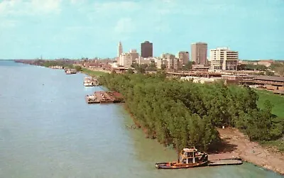 Postcard LA Baton Rouge Skyline Mississippi River Unposted Vintage PC H773 • $2