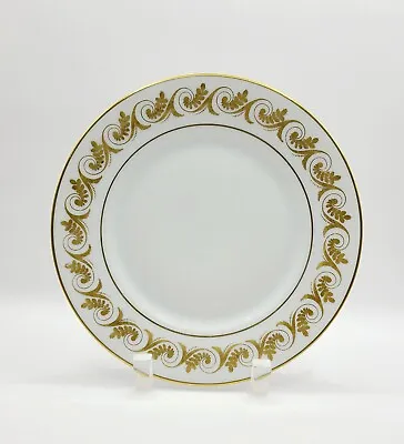 Vintage Richard Ginori Aosta Salad Luncheon Plate Wave Swirled Gold Gilt Italy • $28.74