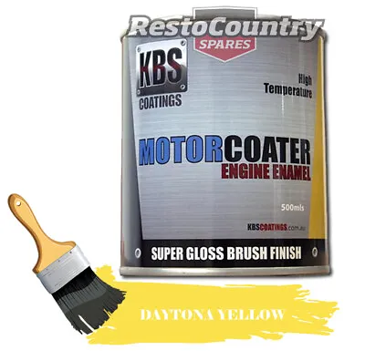 KBS Motor Coater Engine Enamel 500mls DAYTONA RACE YELLOW High Temp Paint • $85.50