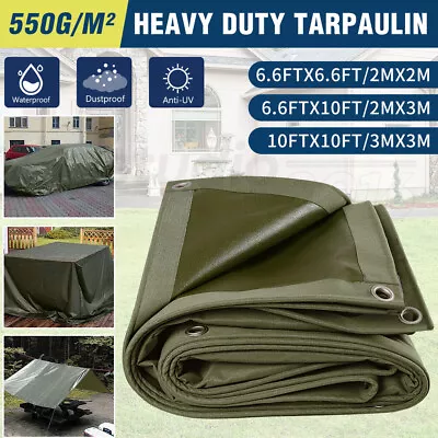 3 Sizes Heavy Duty Waterproof Canvas Tarp Tarpaulin Sun Blocked Dustproof Arm AU • $25.99