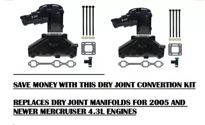 05+ Exhaust Manifold Riser Elbow Mercruiser V6 Dry Joint 4.3 4.3L CONVERSION KIT • $795