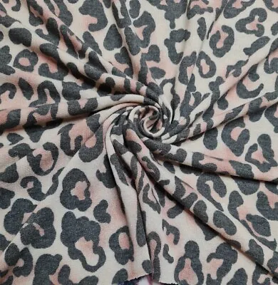 £0.99 • Buy Knit T-Shirt Jersey Fabric Animal Print Loopback  55   Sold By Metre
