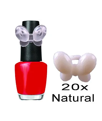 20 Butterfly Display Ring Pops Nail Polish Bottle Top Natural Clear Clip On Tool • $4.38