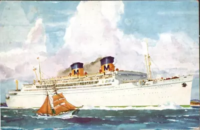 Postcard Nautical Matson Line SS Lurline Posted 1938 • $5.50