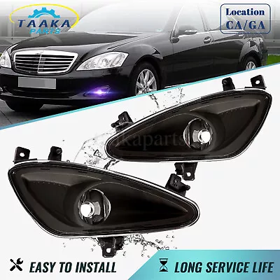 For 07-09 Mercedes Benz W221 S550 S600 Front Bumper Fog Light Pair Black Housing • $69.99