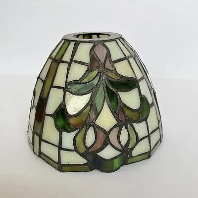 Vintage Tiffany Antique Style Stained Glass Bell Shade Mission 4.75 Inches Tall • $45