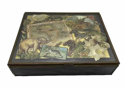 SAFARI Thomas Cathay Via Vermont Mirrored Jewelry Music Box Born Free 1993 • $25