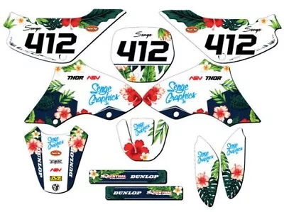 All Years JR 80 TROPIC White Senge Graphics Kit Compatible With Suzuki • $135.15