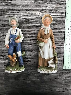 Vintage Pair Of HOMCO Apple Pickers Farmer And Wife #1409 • $19.99