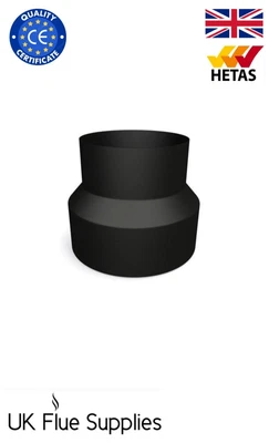 £32 • Buy 5 Inch To 6 Inch Adaptor Matt Black Stove Pipe
