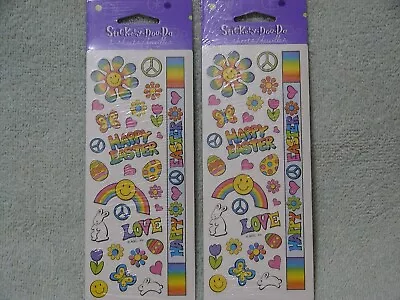 Vintage American Greetings Easter Stickers Rainbow Peace & Love 4 Sheets • $19.99