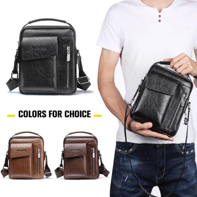 £11.99 • Buy Men's Messenger Bag Crossbody Shoulder Bags Men Leather Travel  Multifunctional