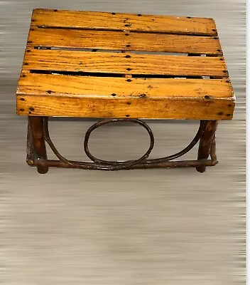 Amish Handmade Adirondack Hickory Twig Oak Footstool 19”L X 12”W X 12”H • $73.03